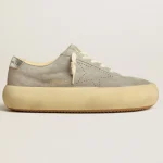 Women's Space-Star shoes in ice-gray suede with perforated star | ggoose.org