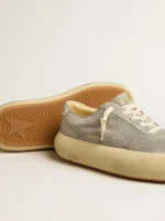 Women's Space-Star shoes in ice-gray suede with perforated star | ggoose.org