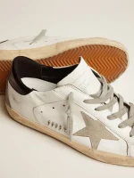 Golden Goose Women's Super-Star with black heel tab and metal stud lettering | ggoose.org