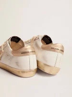 Golden Goose Women's Super-Star with gold sparkle foxing and metal stud lettering | ggoose.org