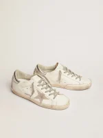 Golden Goose Women's Super-Star with silver heel tab and metal stud lettering | ggoose.org
