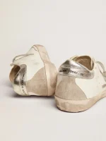 Golden Goose Women's Super-Star with silver heel tab and metal stud lettering | ggoose.org